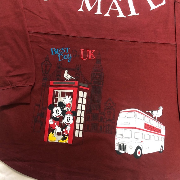 Disney Epcot UK Mickey & Minnie “Hello Mate” London Spirit Jersey LARGE - NEW - Picture 2 of 4